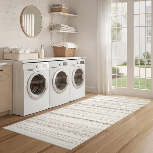 Nakagishi Runner Rug Kitchen Washable Rugs: 3x8 Non-Slip Boho Soft Modern Stain - Image 6