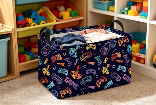 Essme Rectangular Game Basket, Kids Storage Bins Organizer - Image 3