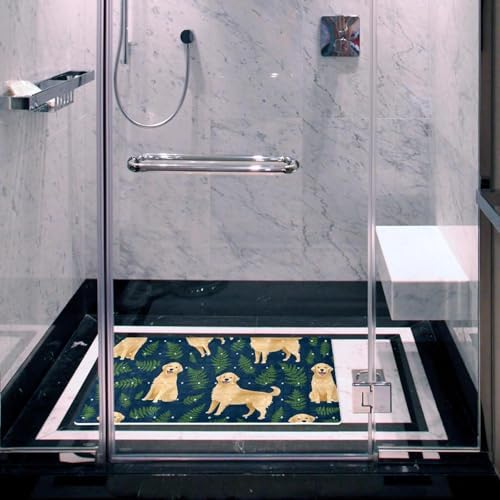 Bathtub Mat Non Slip 26.8x15.1 Inch, Dogs Leaves Shower Mat - Image 6
