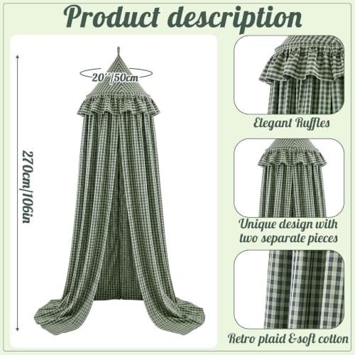 SmoothNovelty Gingham Plaid Bed Canopy - Image 2