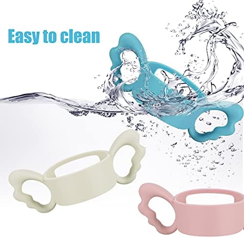 3 Pack Baby Bottle Handles Silicone Wide Neck Feeding Handle Easy Grip - Image 5
