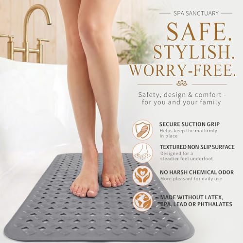 Yimobra Bathtub Mat Non Slip, Super Strong Suction Cups, Machine Washable Fast - Image 4