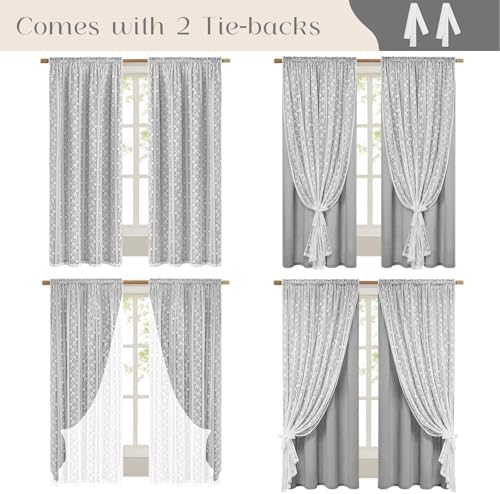 ASPMIZ Linen Curtains for Bedroom, Double Layered Curtain for Living Room - Image 4
