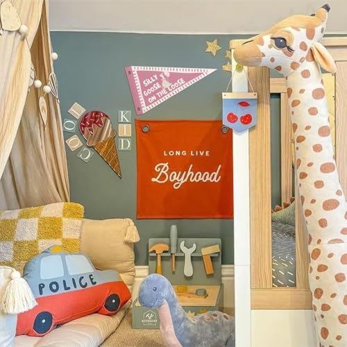 Pink Nursery Playroom Wall Decor Silly Goose Pennant Banner Flags - Image 2