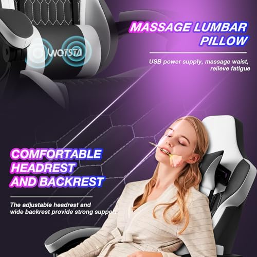 Gaming Chair with Footrest, High Back Gaming Chairs PVC Leather Ergonomic Gamer - Image 6