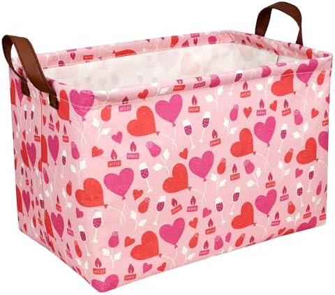 Valentine's Day Basket Gift for Empty Cute Heart Large Storage Bin for Kid and by ASKETAM