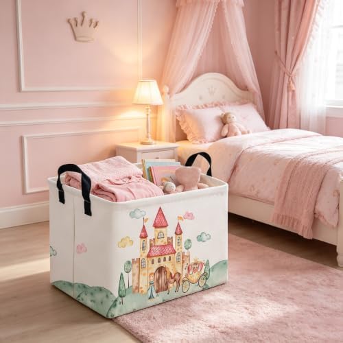 Rectangular Pink Princess Storage Basket, Cute Basket for - Image 5