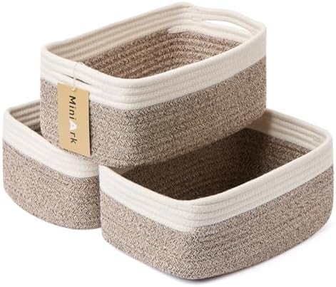 MiniArk Small Storage Baskets for Organizing | Closet Organizer Bins | Shelf by MiniArkStorageBasketsHome