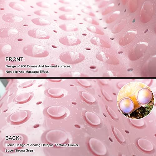 TEESHLY Bath Tub and Shower Mats, Non-Slip 39 x 16 Inch Extra Long Bathtub Mat - Image 3