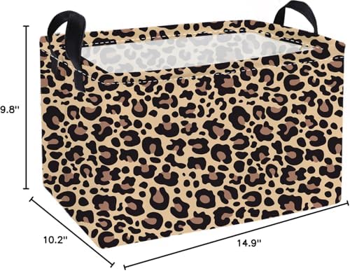Essme Rectangular Leopard Print Baskets, Cute Basket - Image 2