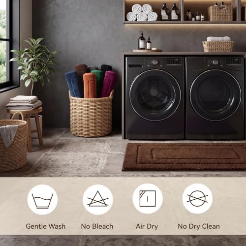 GRANNY SAYS Brown Bathroom Rug 24" x 59", Non-Slip Microfiber Bath Mat - Image 6