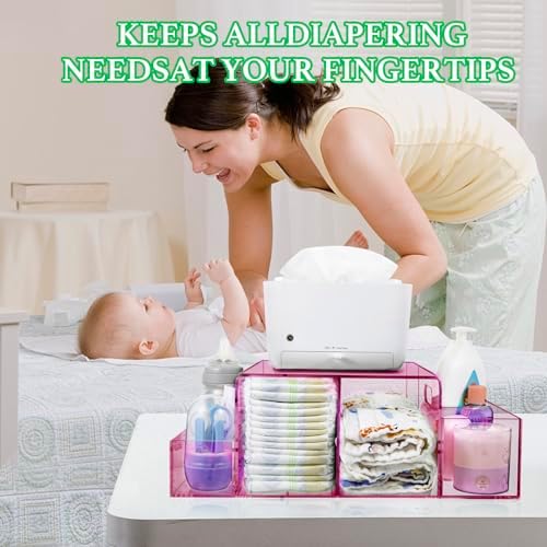 NANYEZH Acrylic Diaper Caddy, Baby Wipes Organizer - Image 2