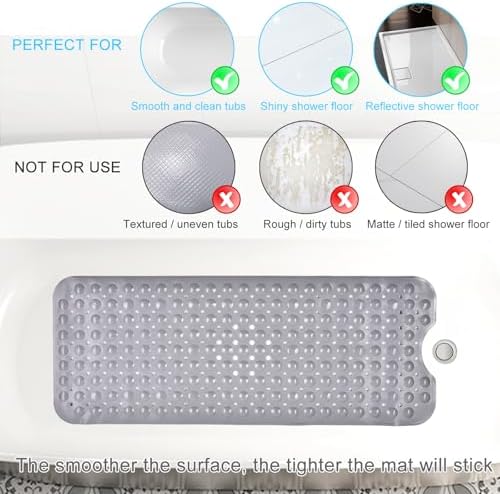 Sheepping Baby Bath Mat for Tub Non Slip Extra Long Cover Bathtub Mat - Image 2