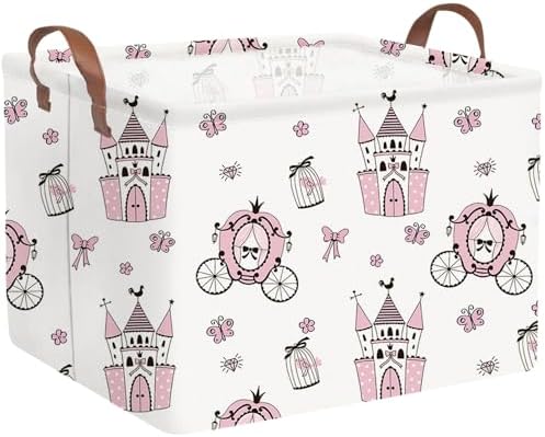 Rectangular castle Storage Basket, Kids Dirty Clothes Hamper, Waterproof canvas by FXOCSHE
