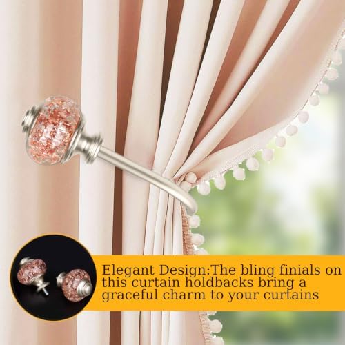 USFOOK Rose Gold Curtain Holdbacks, Decorative Drapery Tiebacks, 1 Pair - Image 2