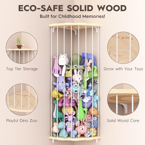 Stuffed Animal Storage Wood Corner Plush Toys Holder - Image 4