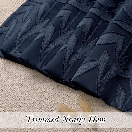 Lecloud Leia Navy Blue Sheer Curtains 54 Inch Length 2 Pcs, Rod Pockets Bedroom - Image 5
