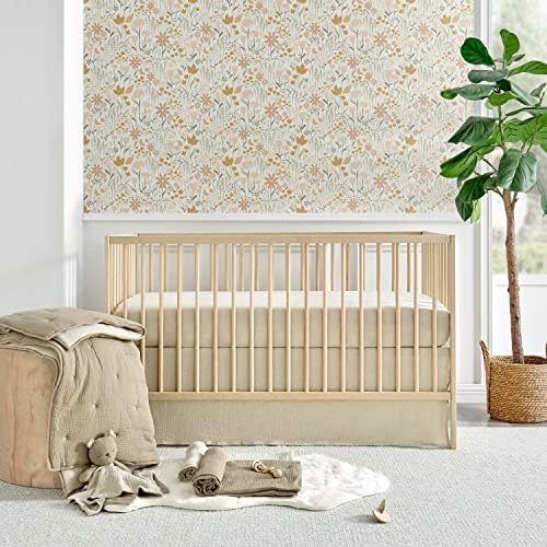 Levtex Baby - Cloud Muslin Crib Dust Ruffle - Baby Nursery - Beige Textured - Image 3