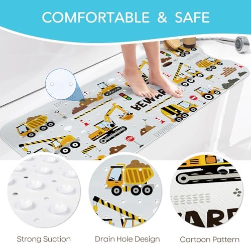 SHUCHING Baby Bath Mat for Tub Non Slip-40x16 Inch - Image 5