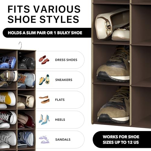 Simple Houseware 20 Section Shelves Hanging Shoes Organizer - Image 4