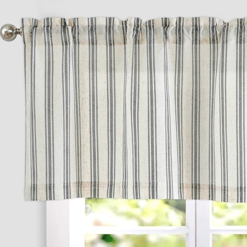jinchan Linen Stripe Kitchen Valances by JINCHAN