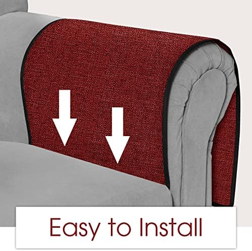 Joywell Remote Control Holder Armchair Caddy Armrest Organizer Burgundy - Image 4