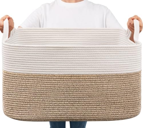 Goodpick Large Woven Rope Blanket Basket by Goodpick
