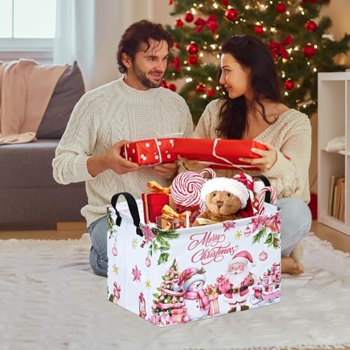Christmas Basket Box Hamper Storage Basket Collapsible Organizer Bin Gift Shelf - Image 4