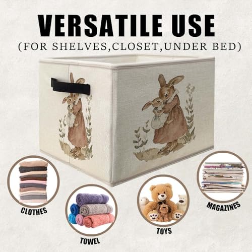 Vintage Bunny Storage Bins Basket, Toybox - Image 2