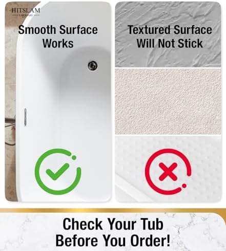 HITSLAM Bathtub Mat Non Slip, Soft TPE Bath Mat - Image 7