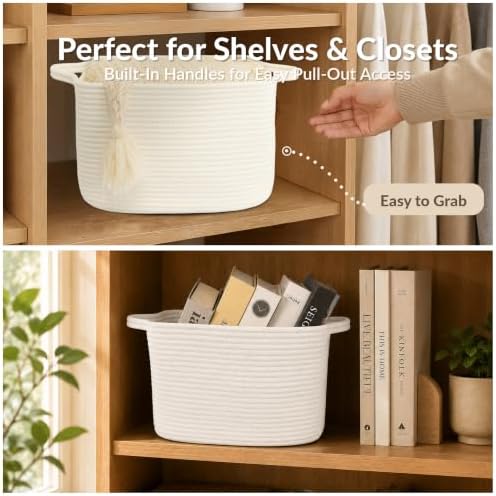 XUANGUO Woven Cotton Rope Storage Basket - Image 3