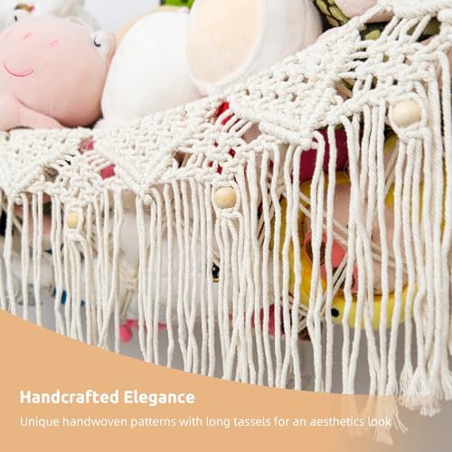 Large Stuffed Animal Net or Hammock, Stuffed Animal Storage Macrame Toy Hammock - Image 3