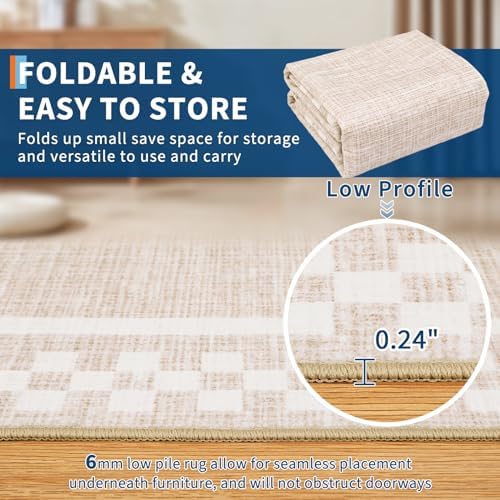 GarveeHome Small Bedroom Area Rug 3x5 Checkered Area Rug - Image 4