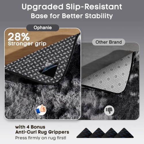 Ophanie Tie-Dyed Black & Grey Area Rugs - Image 4