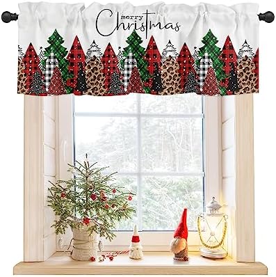 Merry Christmas Valance Curtains by VandarllinHomeKitchenDecor