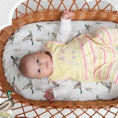 CroBlissful 4 Pack Mallard Duck Bassinet Sheets - Image 4