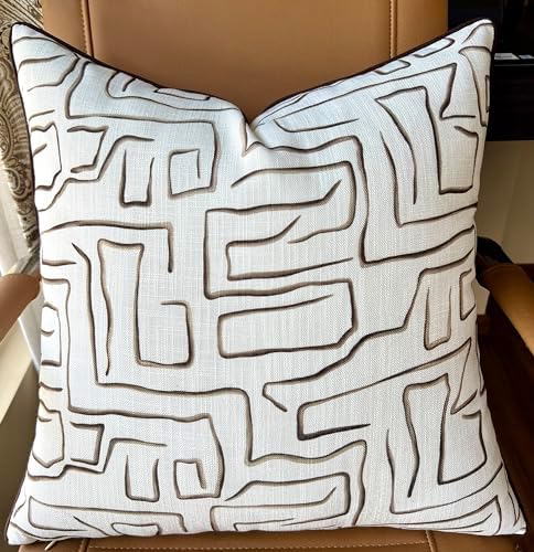 Abstract Line Art Print 20x20 Throw Pillow Cover by YugTex