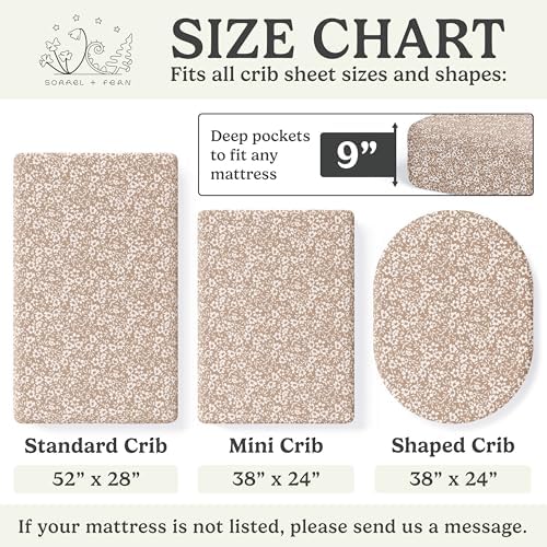 Sorrel + Fern Baby Crib Sheets Neutral, Fitted 2-Pack - Image 6