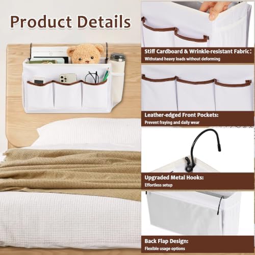 Bedside Caddy, Bedside Storage Bag Hanging Organizer - Image 4
