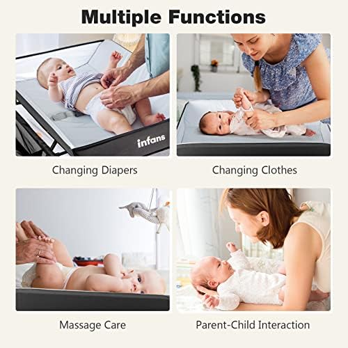 INFANS Baby Changing Table, Folding Diaper Station Portable Nursery Organizer - Image 5