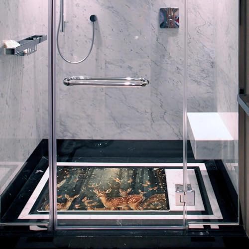 Shower Mat Non Slip, Forest Deer Butterfly Anti Slip Bath Mat - Image 6