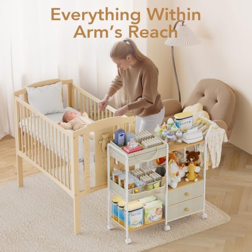 BBLIKE Diaper Caddy Organizer, Baby Storage Cart - Image 3