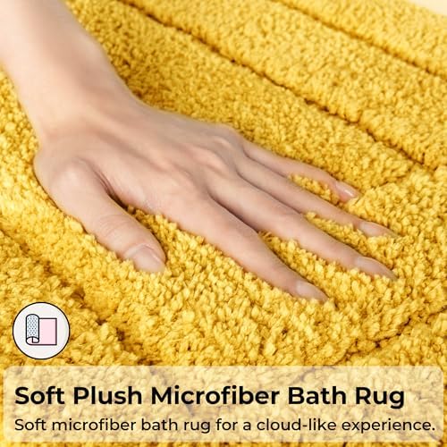 GRANNY SAYS Yellow Bathroom Rugs Set 2 Piece, Non Slip Bath Mats - Image 3