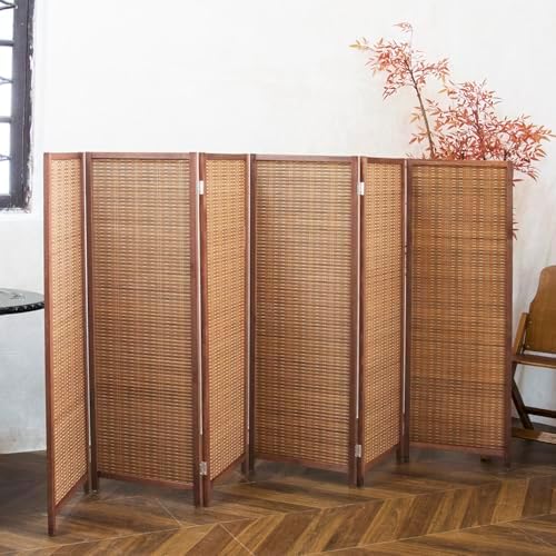 Furnnylane 6 Panel Short Room Divider Screen, Small Bamboo Panel Divider - Image 5