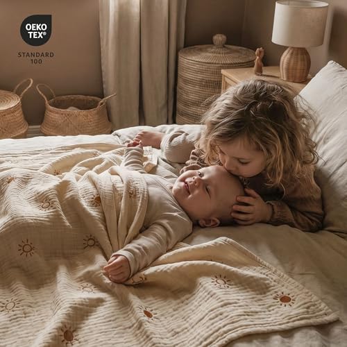 Muslin Swaddle Blankets for Newborn, 3 Pack Breathable Soft Receiving Blanket - Image 2