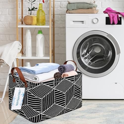 Rectangular Collapsible Storage Basket Nursery Organizer Black diamond - Image 6
