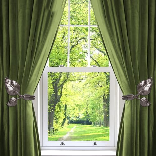 HIKMLK Leaf Shaped Curtain Tieback Holdbacks 2pcs, Handmade Metal Curtain Side - Image 6
