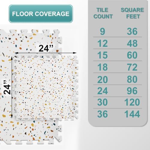 Sorbus Wood Grain Floor Tiles Foam Mat EVA Interlocking Mats Tile 3/8-Inch - Image 2