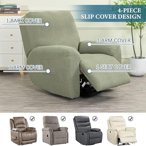 Recliner Chair Covers 4-Pieces Recliner Slipcovers Lazy Boy Chair Covers - Image 5