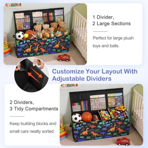 Toy Box with Adjustable Divider Large Toy Chest Storage - Image 2